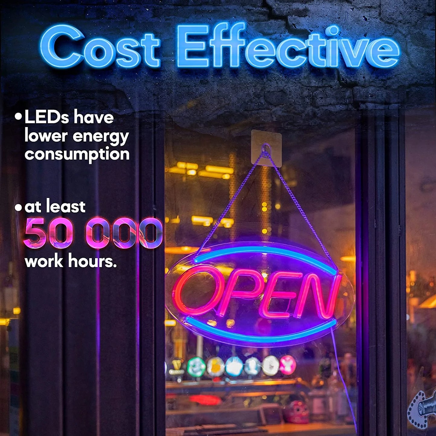 Open Neon Sign for Business Wall Decor