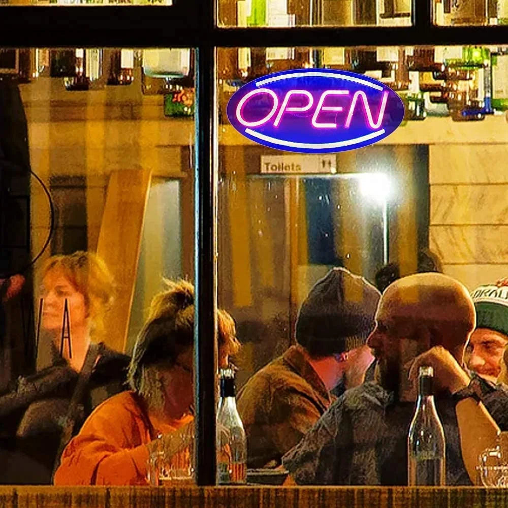 Open Neon Sign for Business Wall Decor