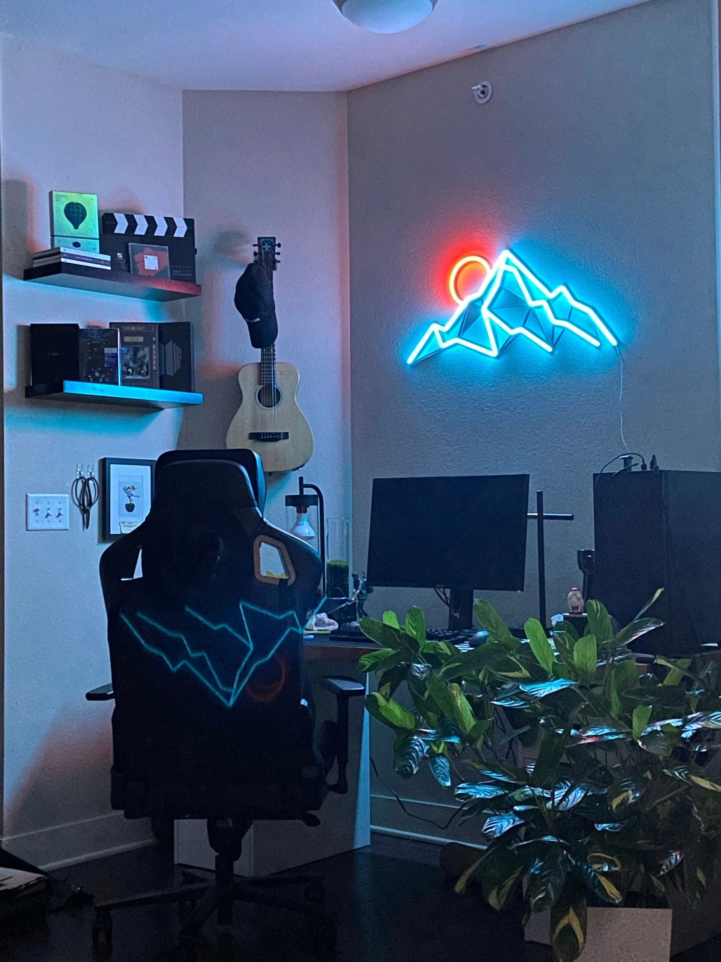 Mountain View Led Neon Sign for Nature Inspired Wall Art