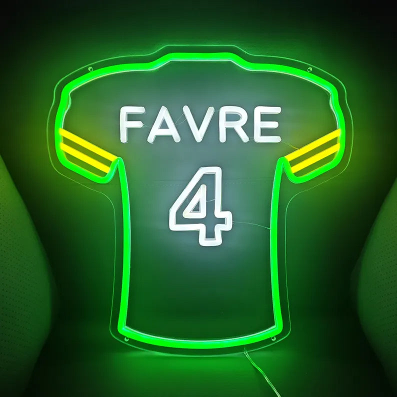 Favre #4 Football Glow Jersey Neon Sign Light