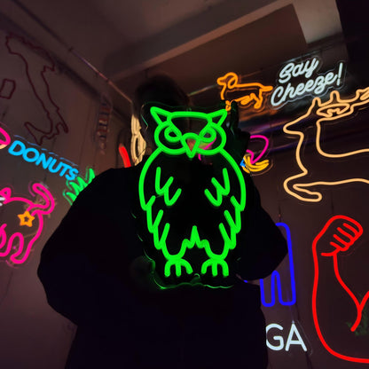 Owl Neon Sign For Wall Decor