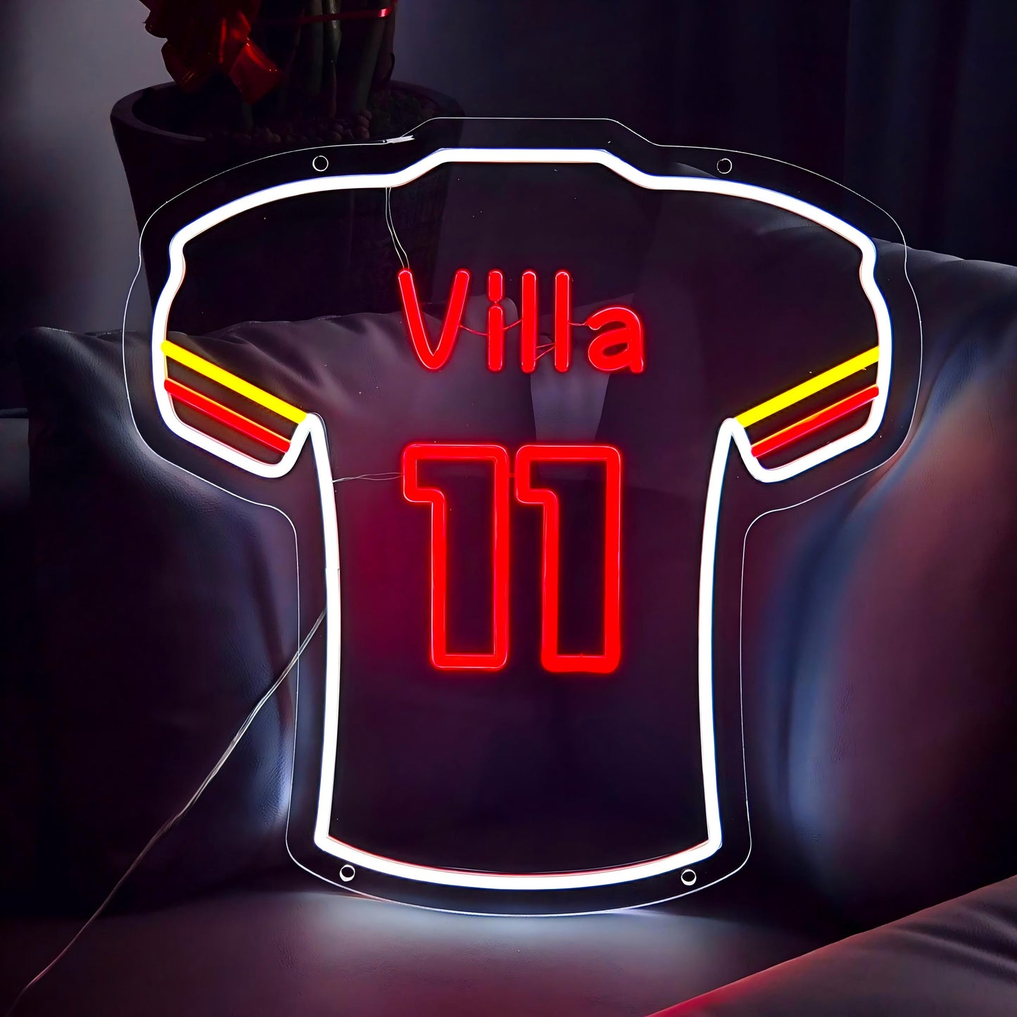 Villa #11 Football Glow Jersey Neon Sign Light