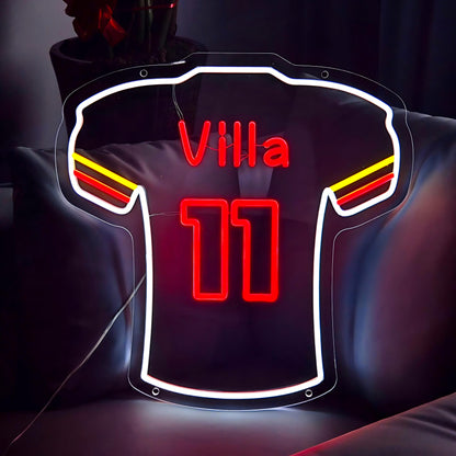 Villa #11 Football Glow Jersey Neon Sign Light