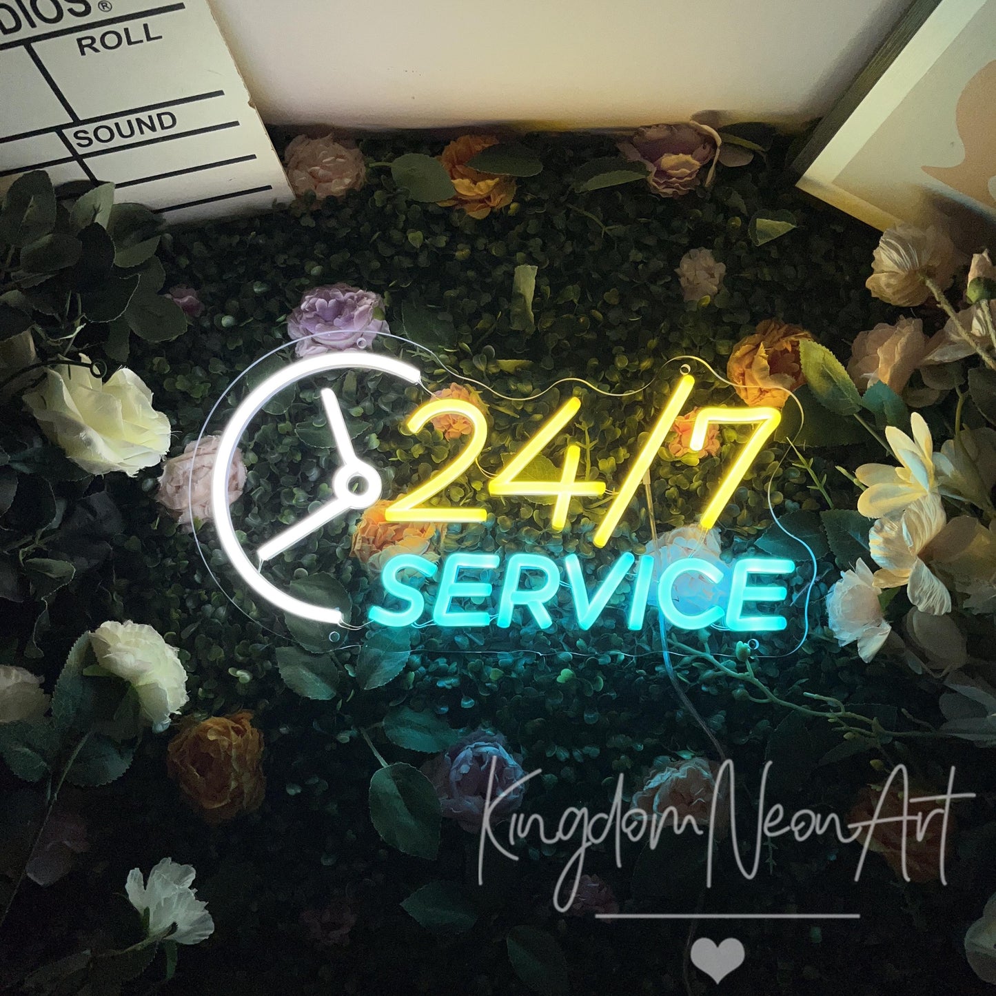 Open 24/7 Service Neon Sign Light