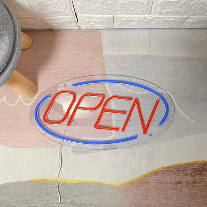 Open Neon Sign for Business Wall Decor