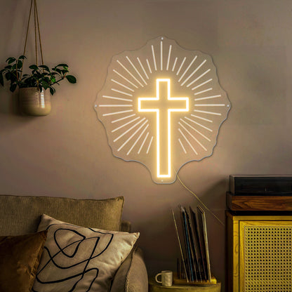 Cross Jesus LED  Neon Sign For Wall Hanging