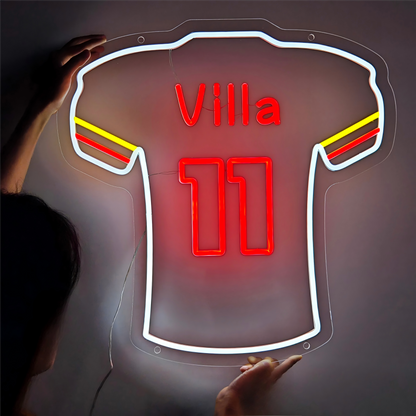 Villa #11 Football Glow Jersey Neon Sign Light
