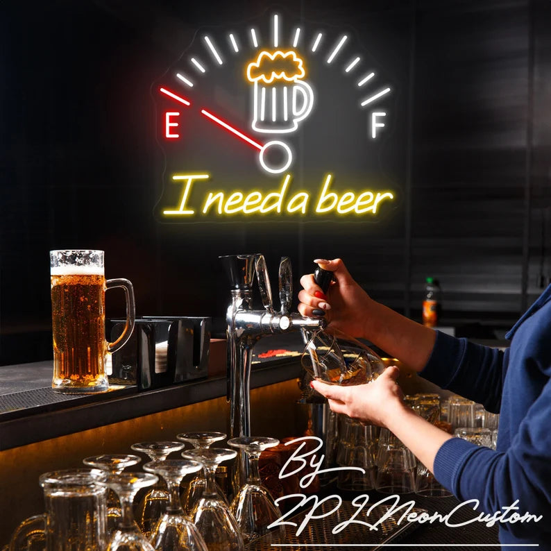 I Need A Beer Neon Sign Light