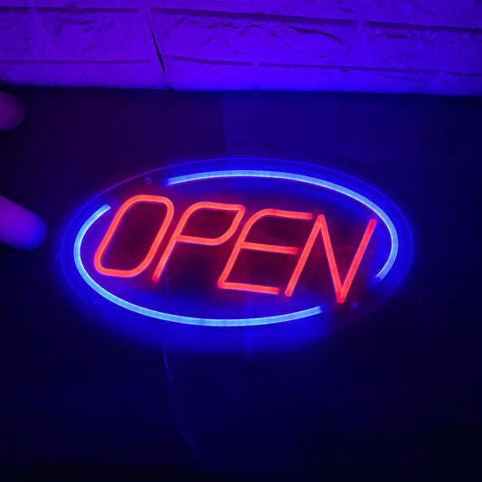 Open Neon Sign for Business Wall Decor