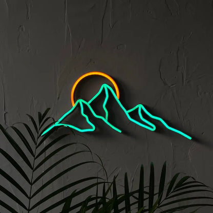 Mountain View Neon Sign for Nature Inspired Wall Art