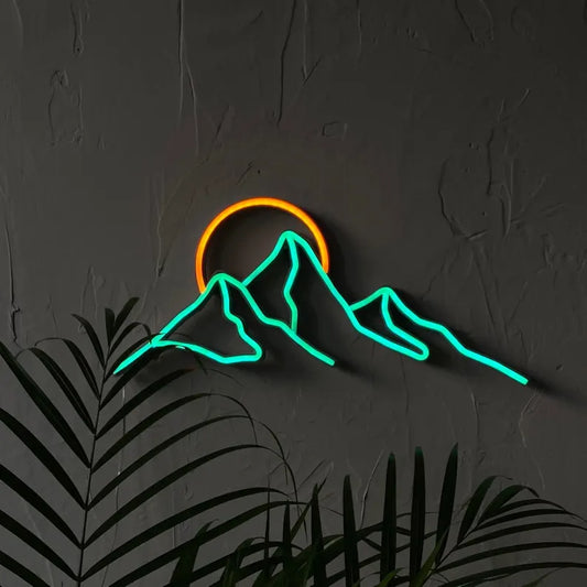 Mountain View Neon Sign for Nature Inspired Wall Art
