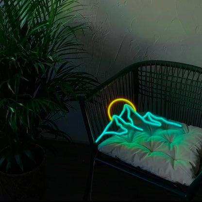 Mountain View Neon Sign for Nature Inspired Wall Art