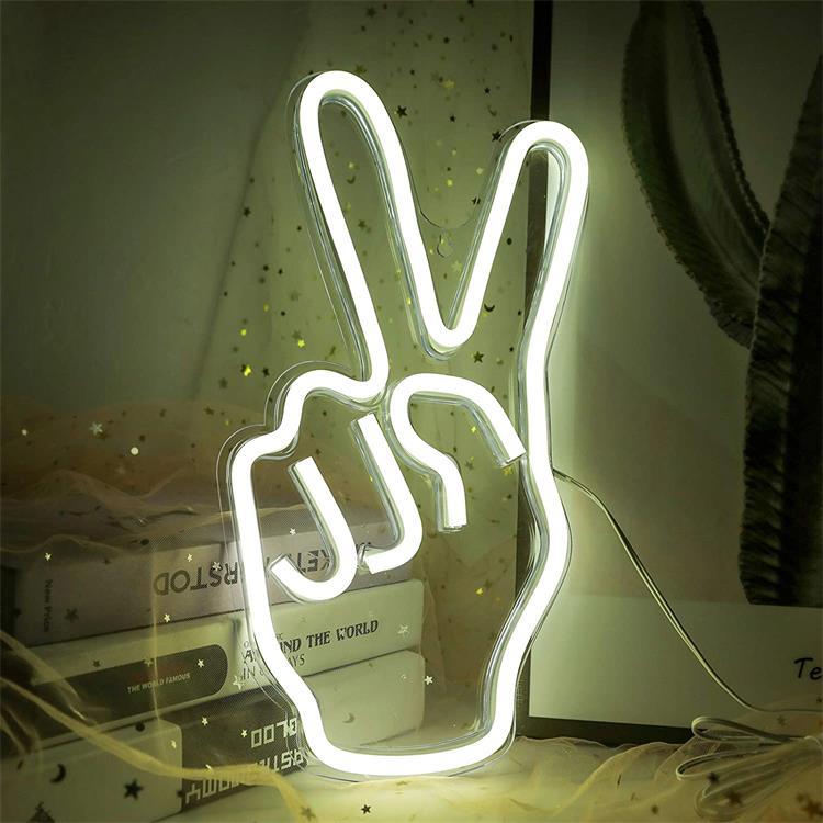 Peace Gestures Led Neon Acrylic Artwork