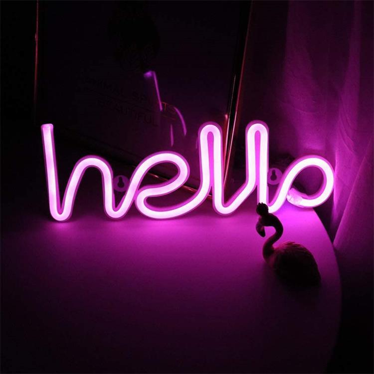 Hello sign neon welcome sign home, holiday decoration