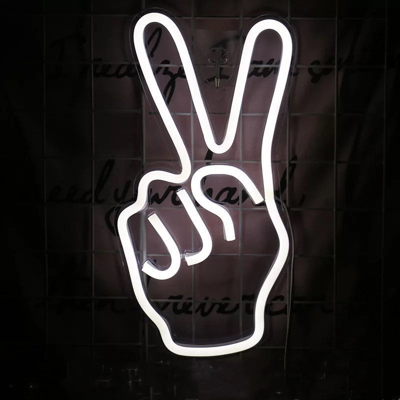 Peace Gestures Led Neon Acrylic Artwork