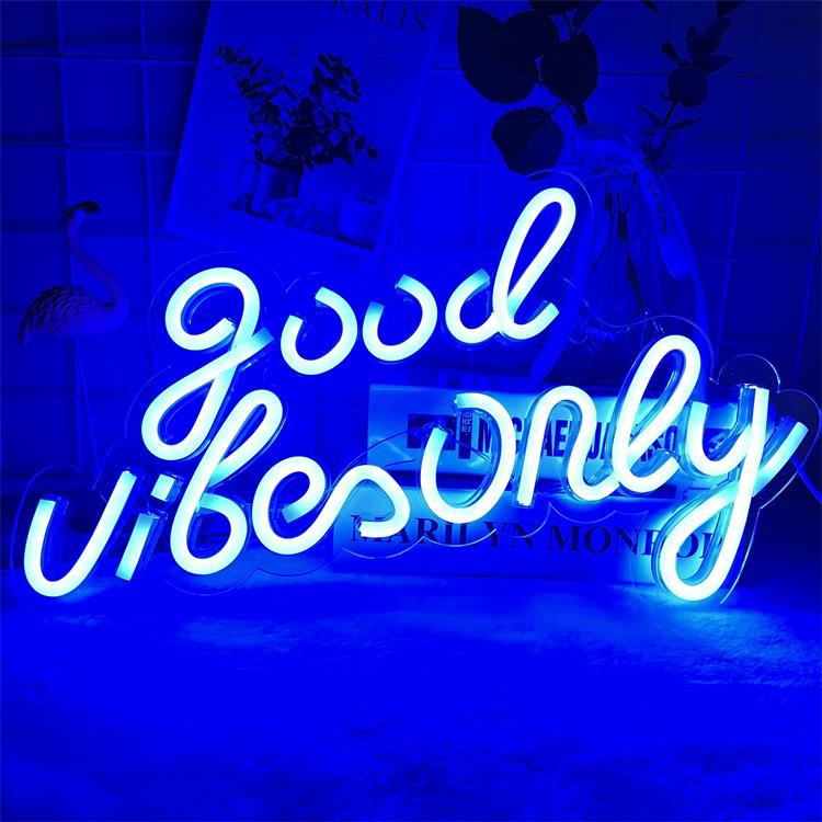 Cachito 'Good Vibes Only' LED Neon Sign - Pink USB-Operated Adjustable Brightness Neon Light for Diverse Occasions