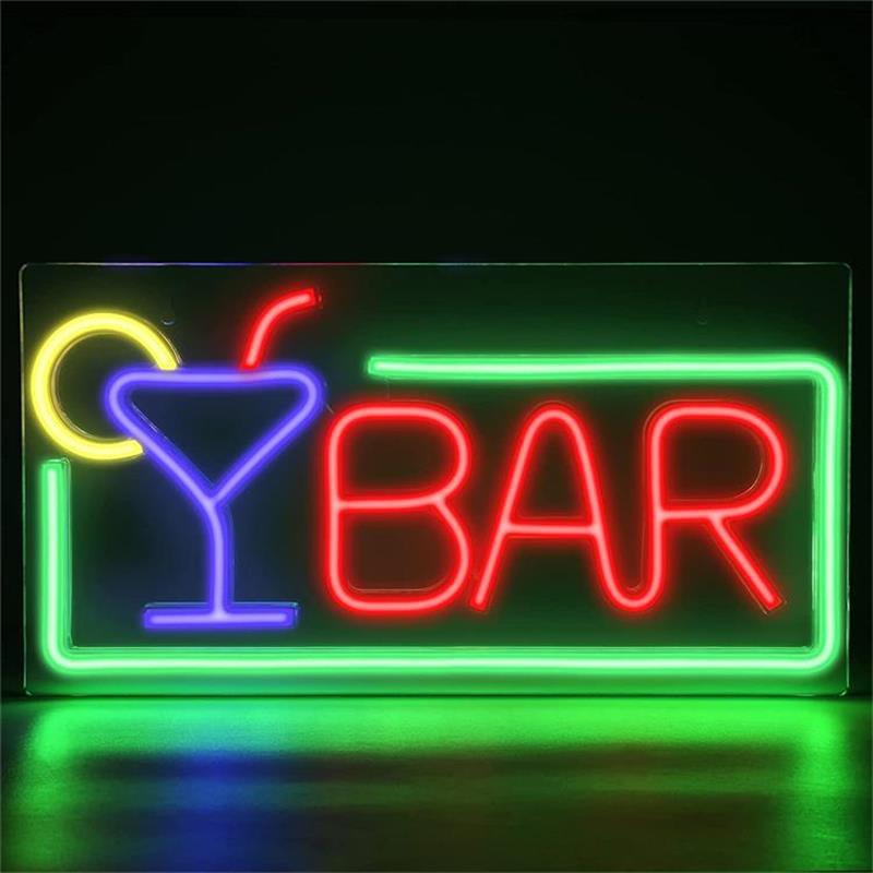 LED Neon Bar Sign - Battery/USB Light with Remote Control for Multi-Occasion Decor