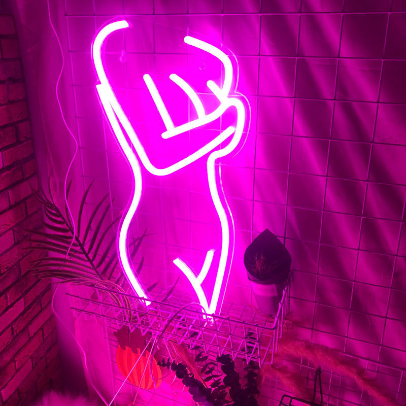 Sexy Lady Neon Sign - LED Neon Bedroom Decor for Men's Cave, Bar, Club & Party Walls