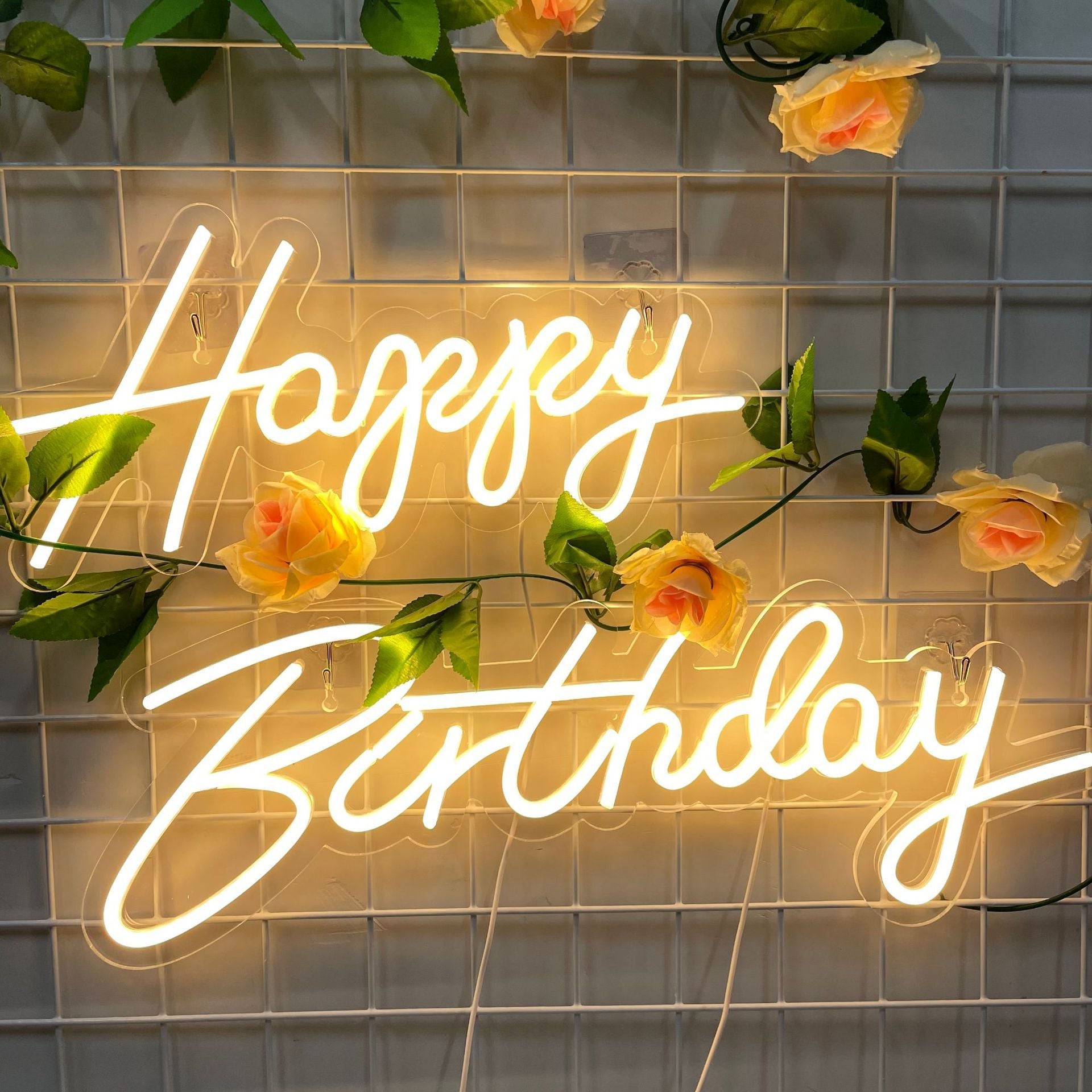 Happy Birthday Neon Sign - Ideal for Birthday & Wedding Party Decor & Gifts