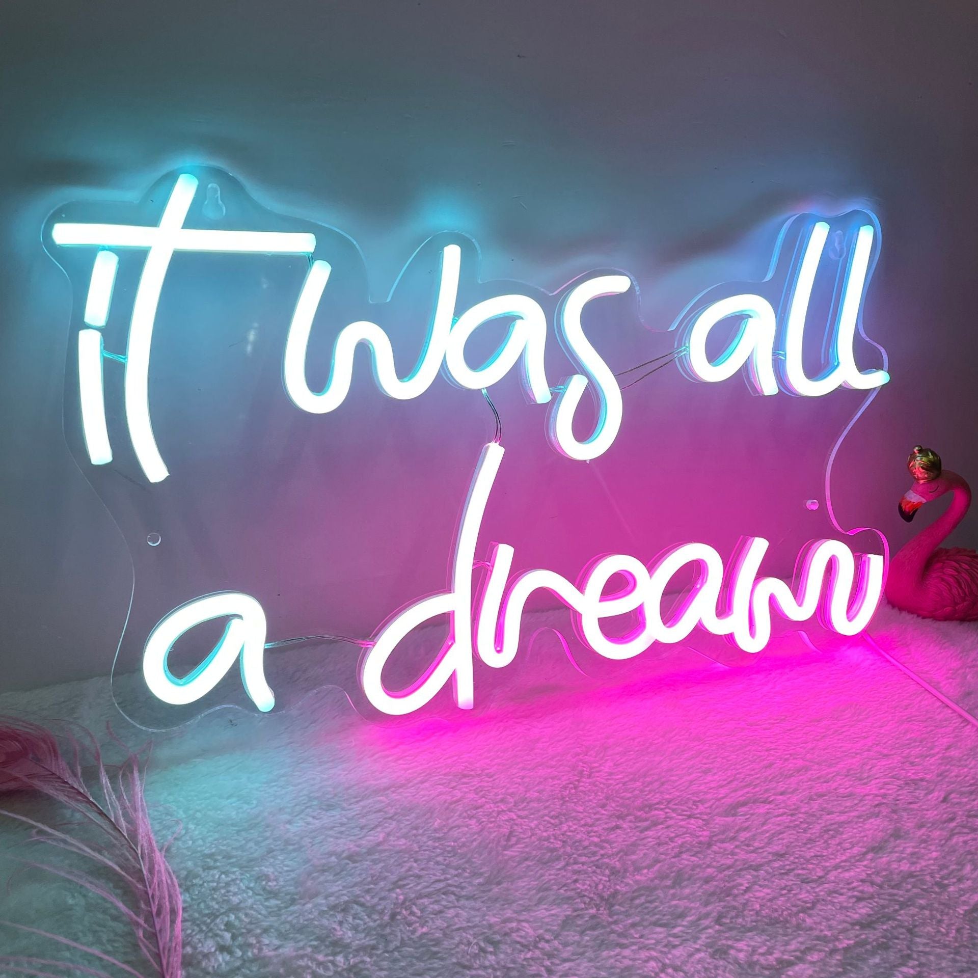 It Was All a Dream LED Neon Sign - Bright Wall Art Decor for Bars, Parties & Hotels