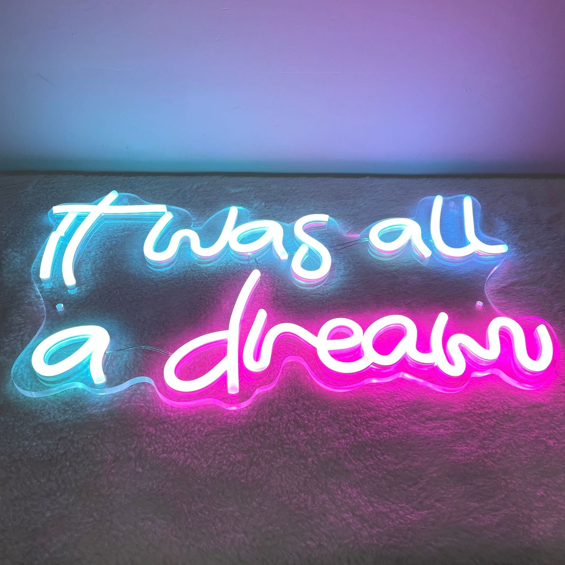 It Was All a Dream LED Neon Sign - Bright Wall Art Decor for Bars, Parties & Hotels