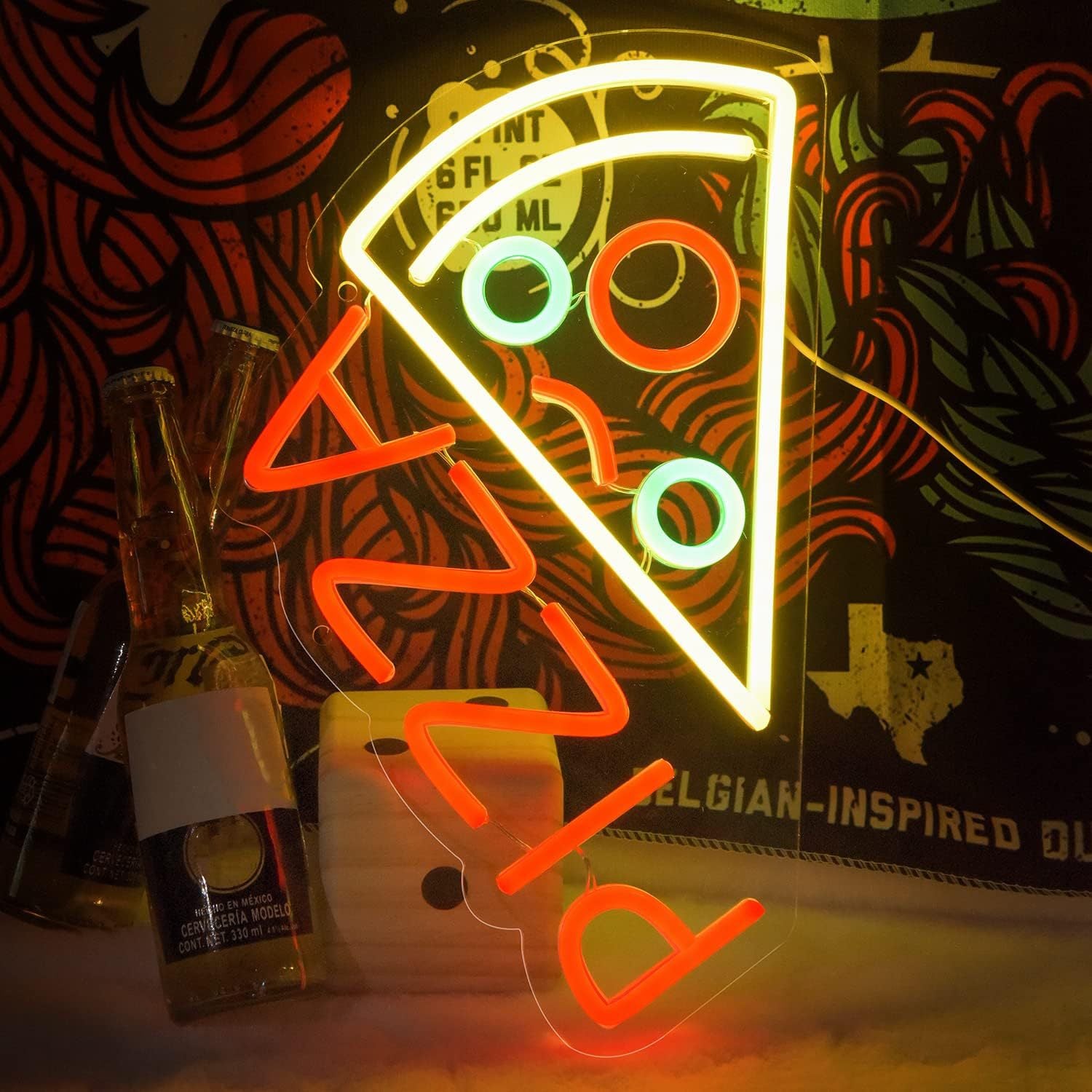 Pizza LED Neon Sign - Fun Kitchen/Shop Decor & Party Light