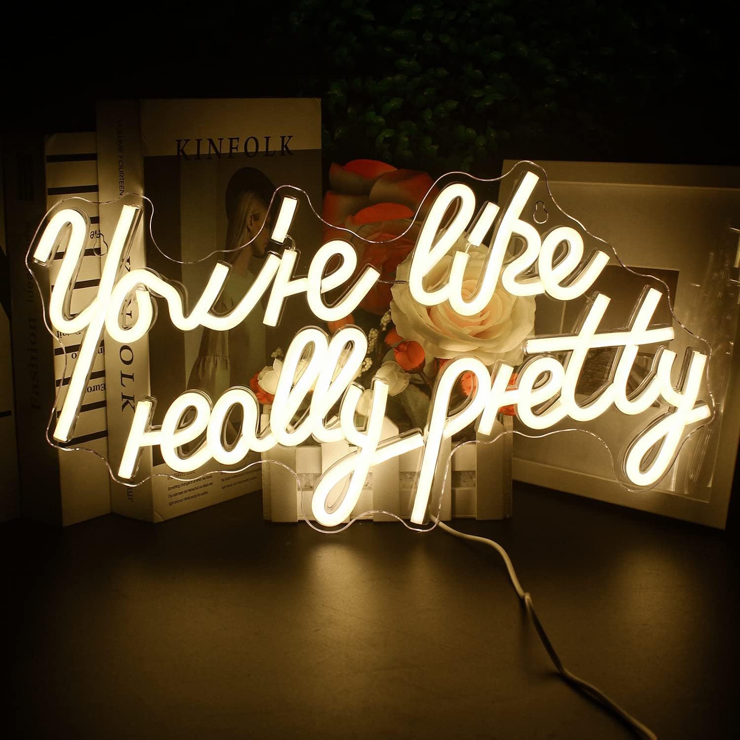 You're Like Really Pretty LED Neon Sign - Large Pink Light for Bachelorette, Birthday & Christmas Party Decor