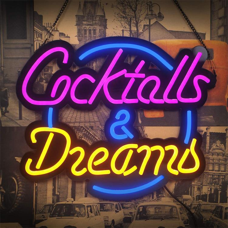 Cocktail & Dream LED Neon Sign for Bar/Pub Decor