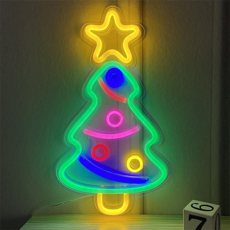 Christmas Tree LED Neon Sign for Festive Wall Decor