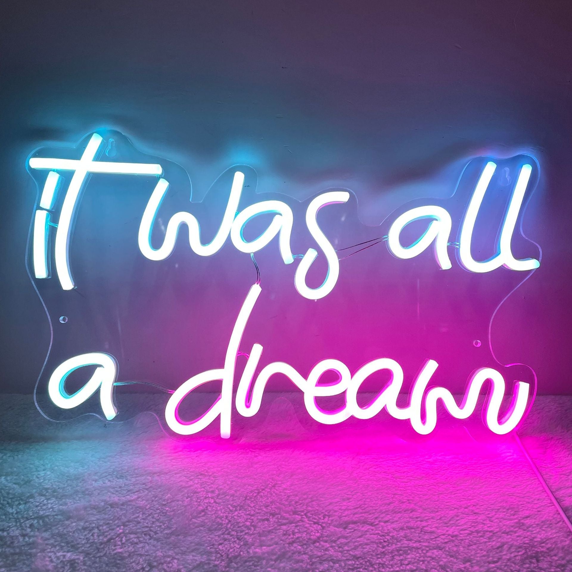 It Was All a Dream LED Neon Sign - Bright Wall Art Decor for Bars, Parties & Hotels