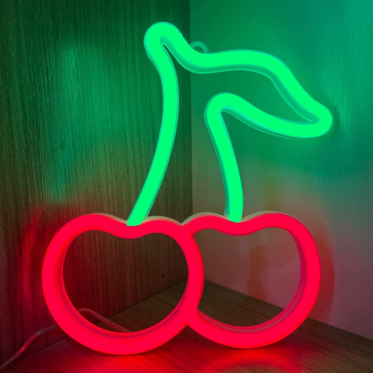 Cherry  neon  sign atmosphere decoration