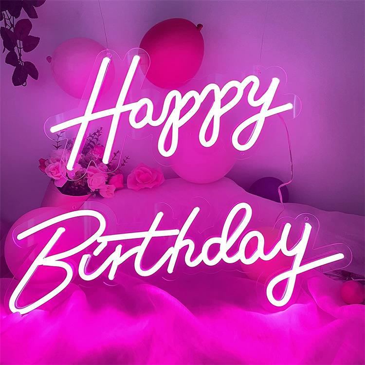 Happy Birthday Neon Sign - Ideal for Birthday & Wedding Party Decor & Gifts