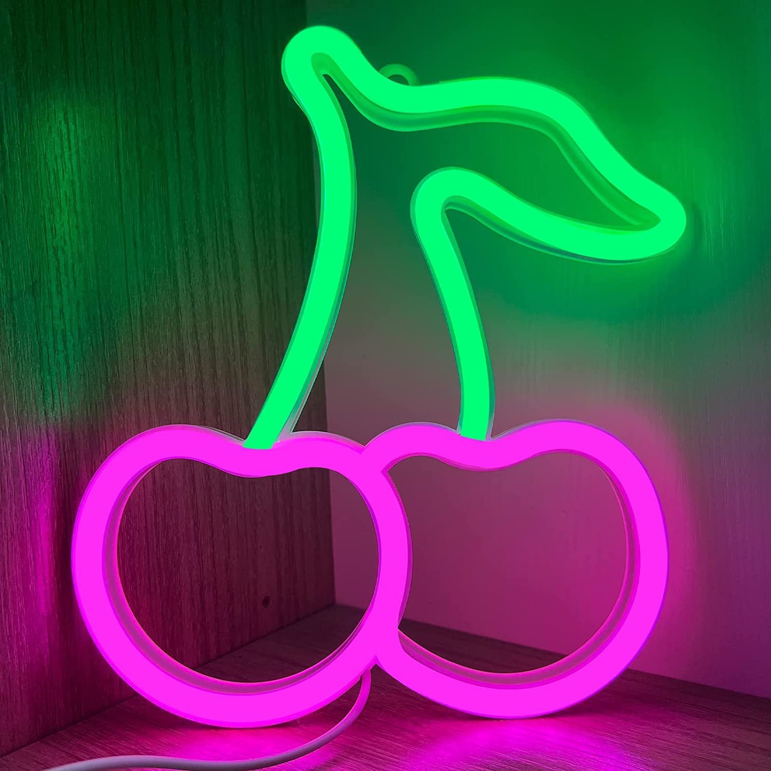 Cherry  neon  sign atmosphere decoration