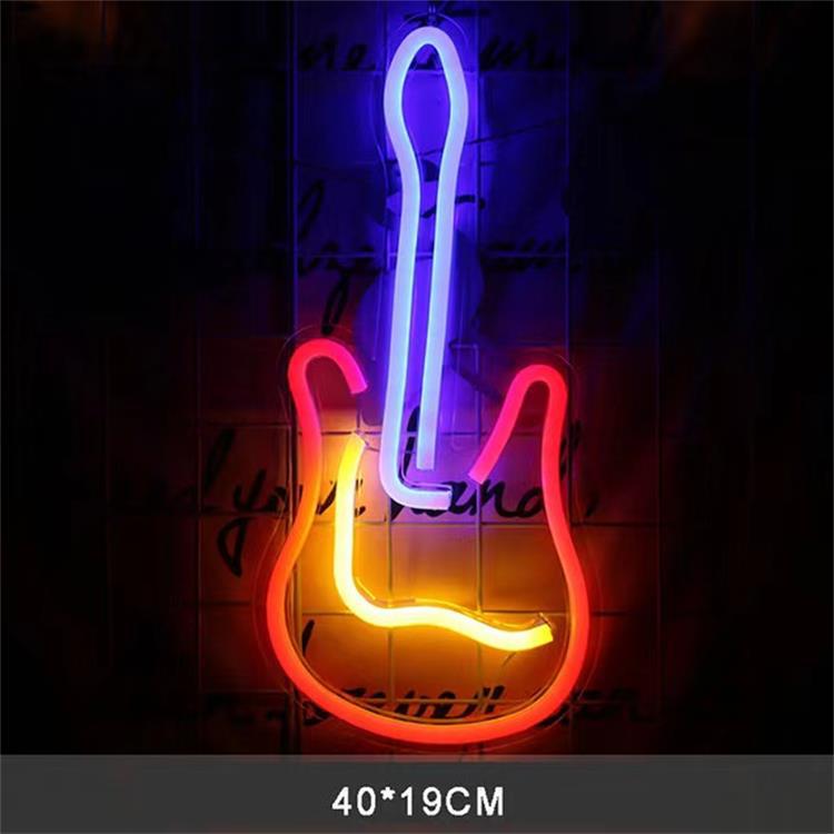 Guitar-Shaped Custom LED Neon Light - with Switch, Perfect for Bar Music Party Decor