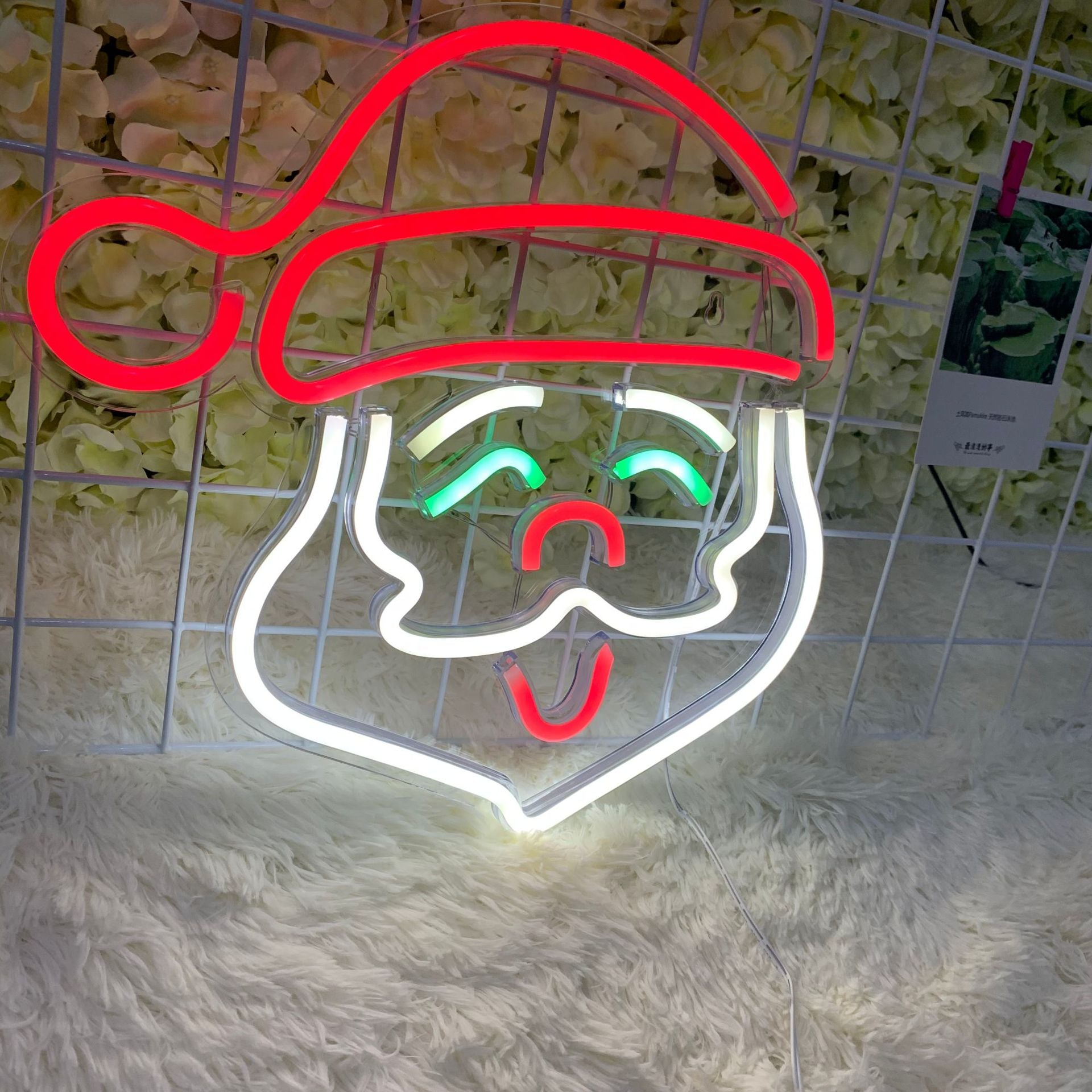 Santa Claus LED Neon Sign - Christmas Acrylic Wall Light for Festive Decor in Kids' Rooms, Parties