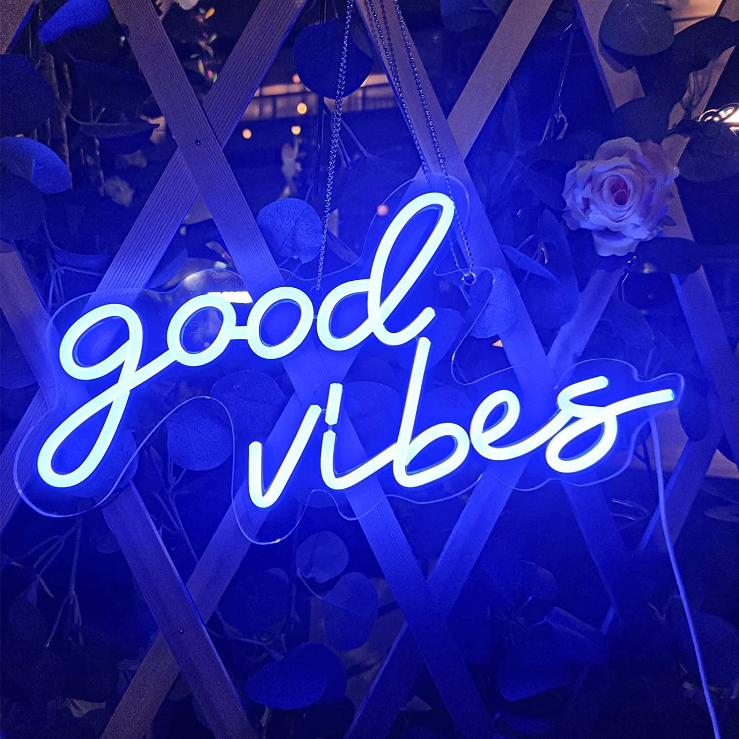 Good Vibes Neon Sign - Wall Art Light for Uplifting Ambiance in Bedrooms, Bars & Party Venues