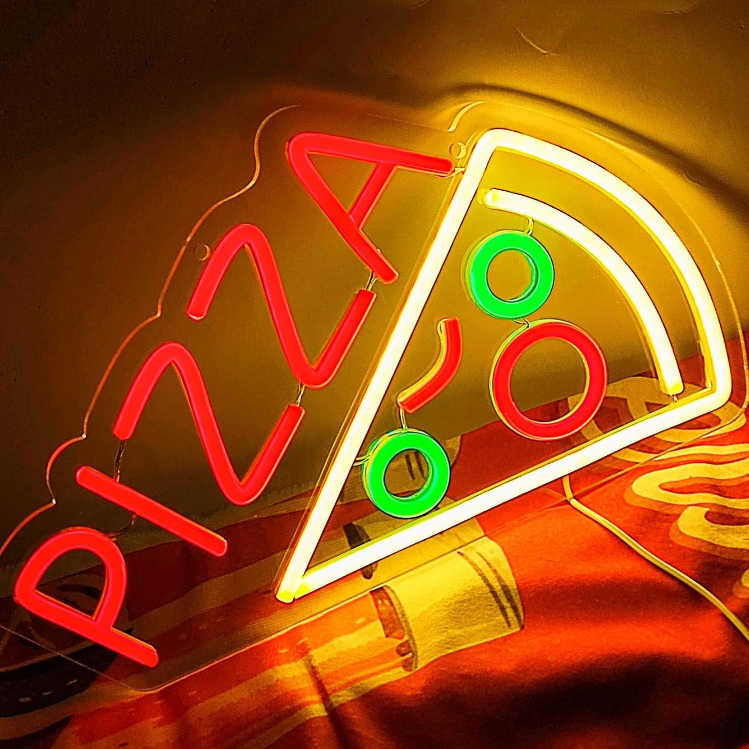 Pizza LED Neon Sign - Fun Kitchen/Shop Decor & Party Light