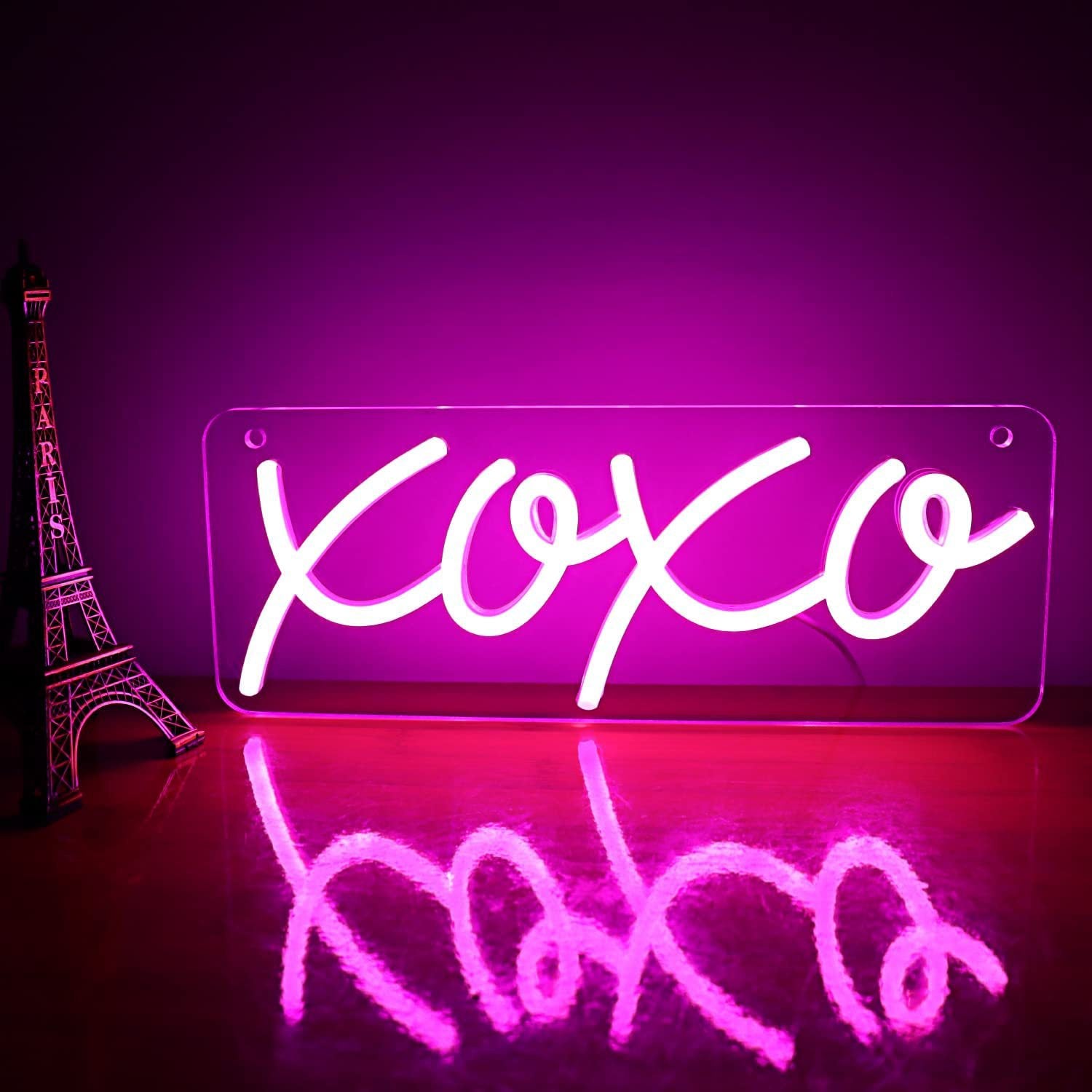 Dimmable Pink XOXO LED Neon Sign for Wall Decor