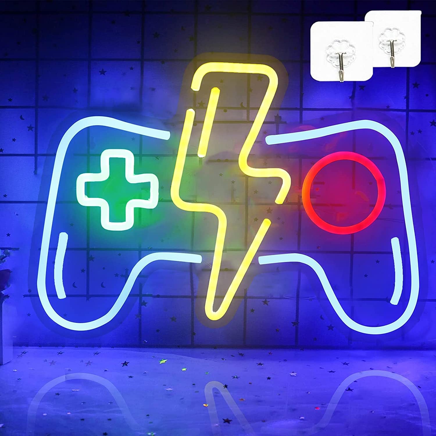 Gamepad LED Neon Sign - Gaming Room Decor for Boys & Parties