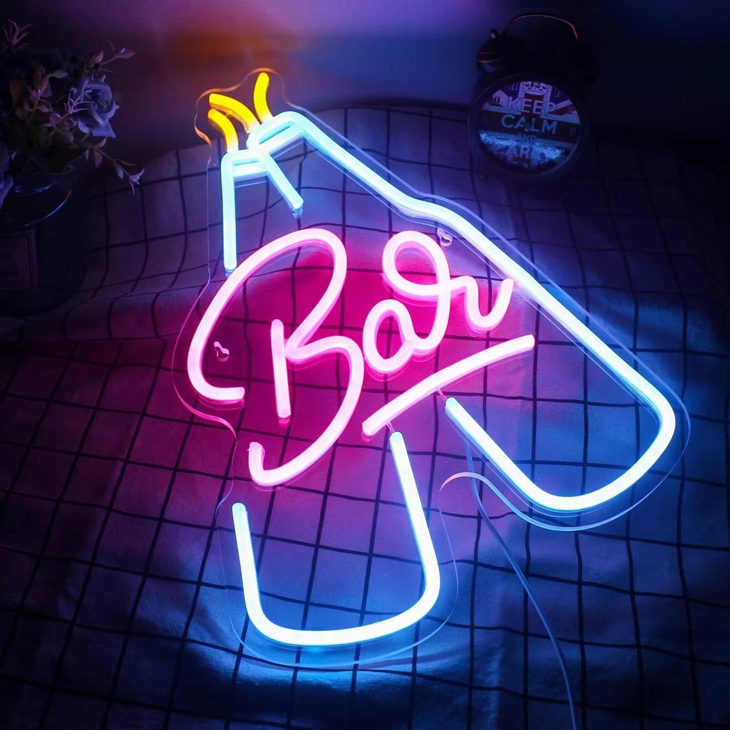 Bar LED Neon Sign - USB-Powered Wall Hanging with Switch, Perfect for Taverns & Nightclubs