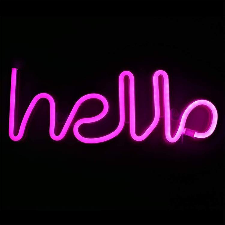 Hello sign neon welcome sign home, holiday decoration