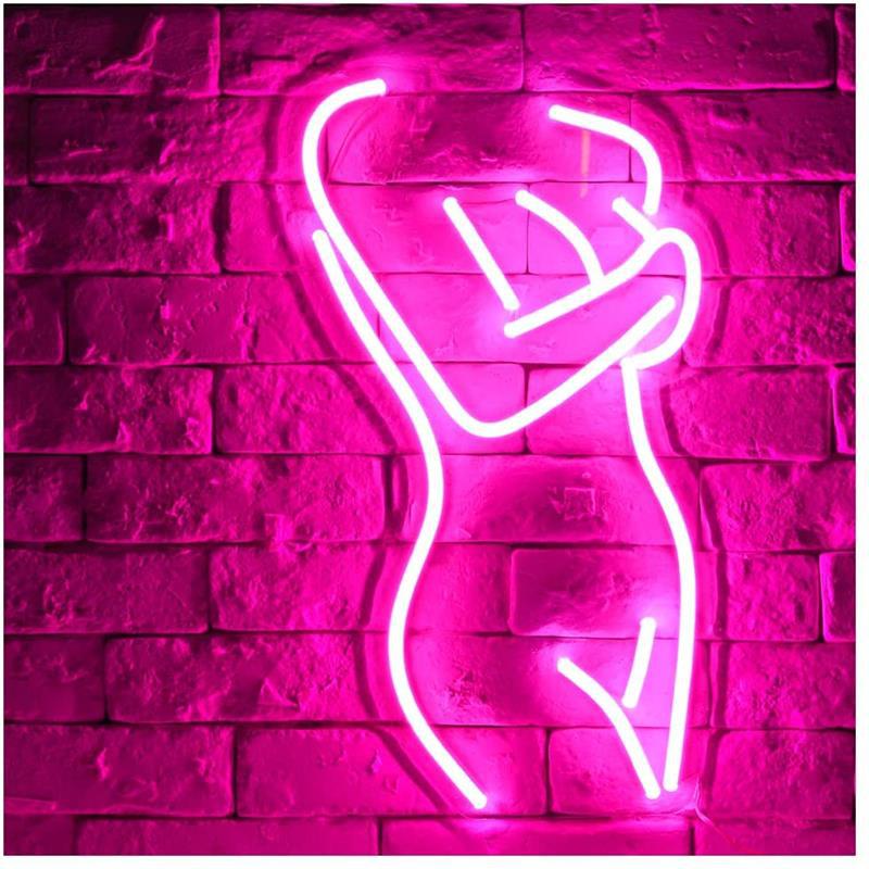 Sexy Lady Neon Sign - LED Neon Bedroom Decor for Men's Cave, Bar, Club & Party Walls