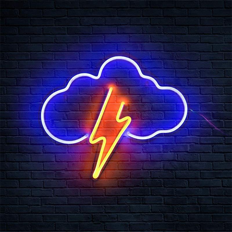 Cloud Lightning LED Neon Sign - Wall Light for Home/Bar Decor & Occasions