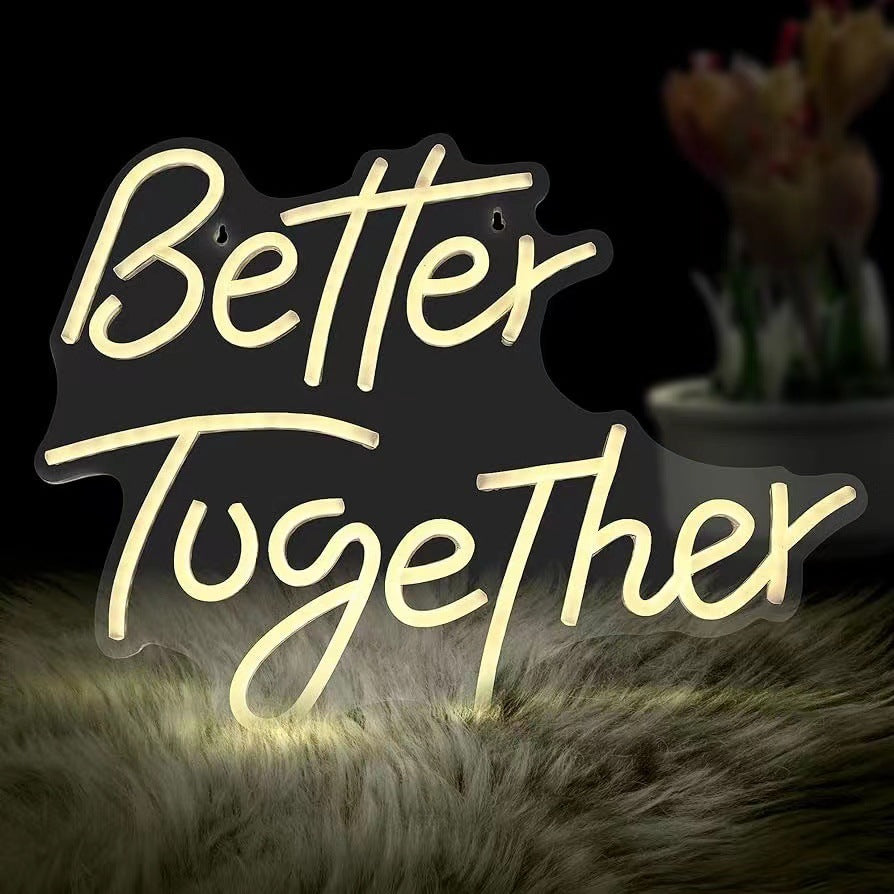 Better Together LED Neon Sign Set for Wall Decor