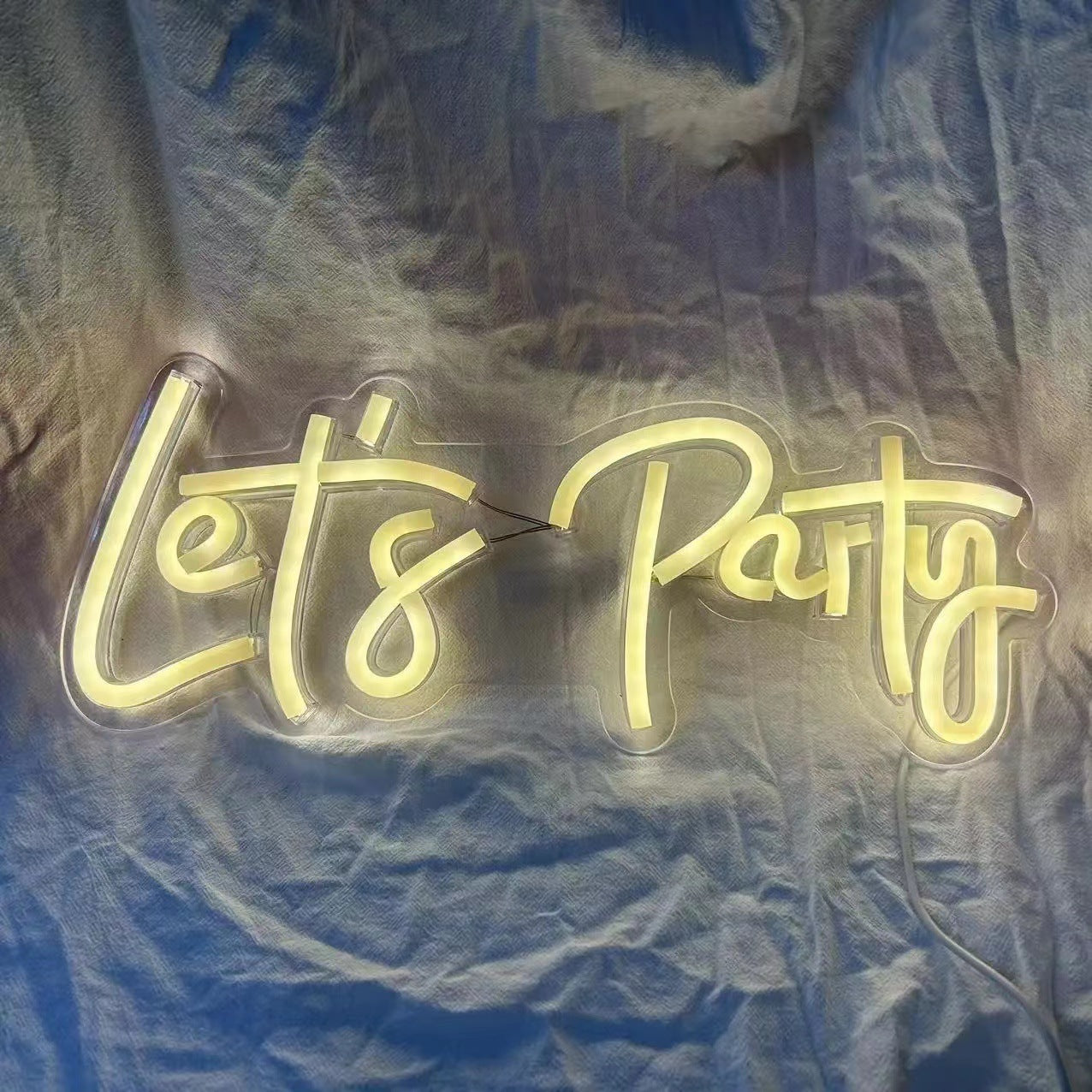 Let's Party LED Neon Sign - Wall Decor Perfect for Bedrooms, Bars, Parties & Weddings