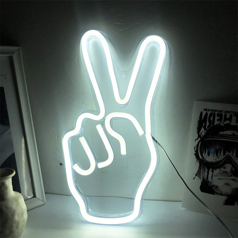 Peace Gestures Led Neon Acrylic Artwork