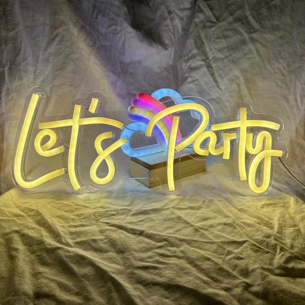 Let's Party LED Neon Sign - Wall Decor Perfect for Bedrooms, Bars, Parties & Weddings