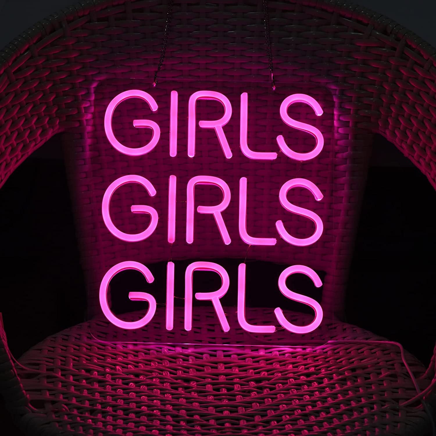 Girls LED Neon Light Sign - Wall-Hanging Night Lamp for Party Decorations