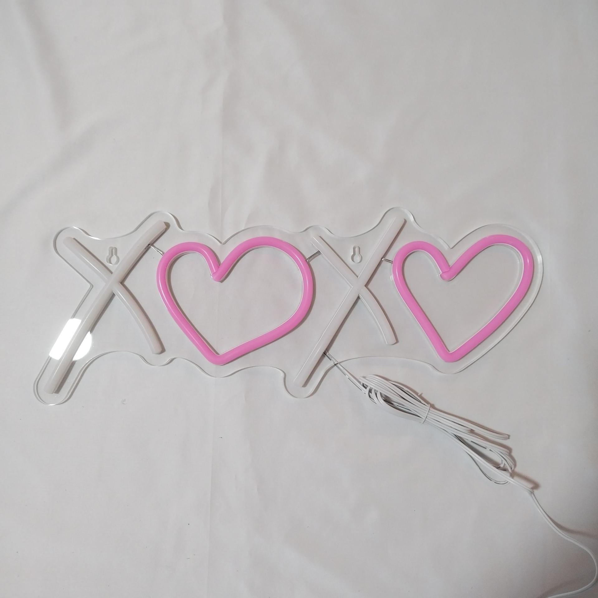 Pink Neon Sign - Aesthetic USB-Operated LED Light for Bedroom/Gaming Decor & Birthday Gifts (X0X0)