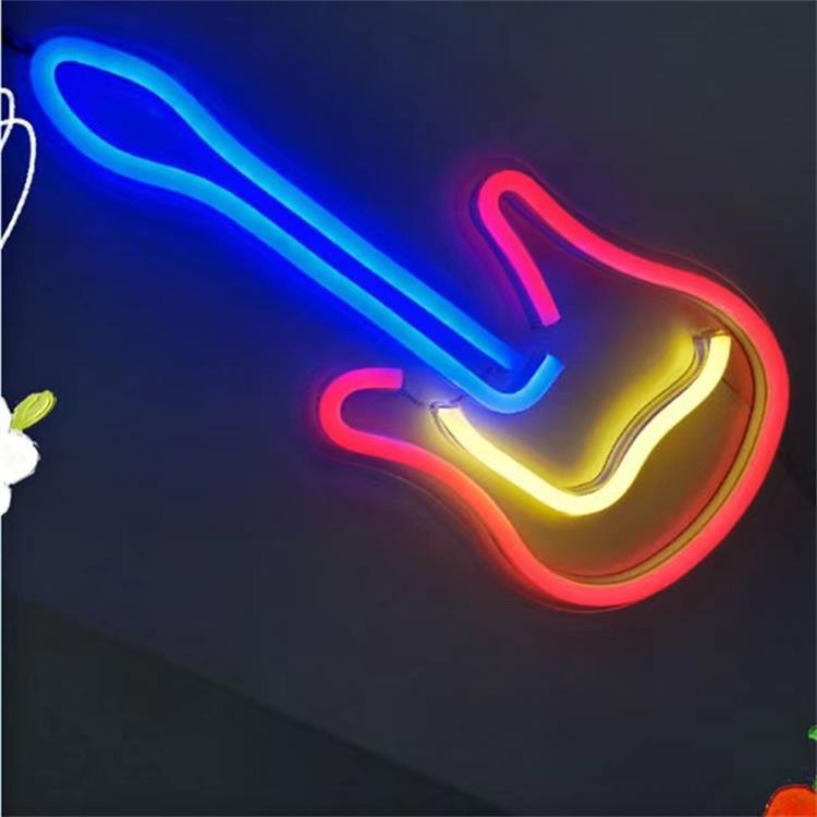 Guitar-Shaped Custom LED Neon Light - with Switch, Perfect for Bar Music Party Decor